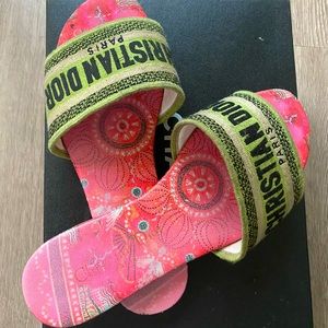 Pink & Green Dior Slides